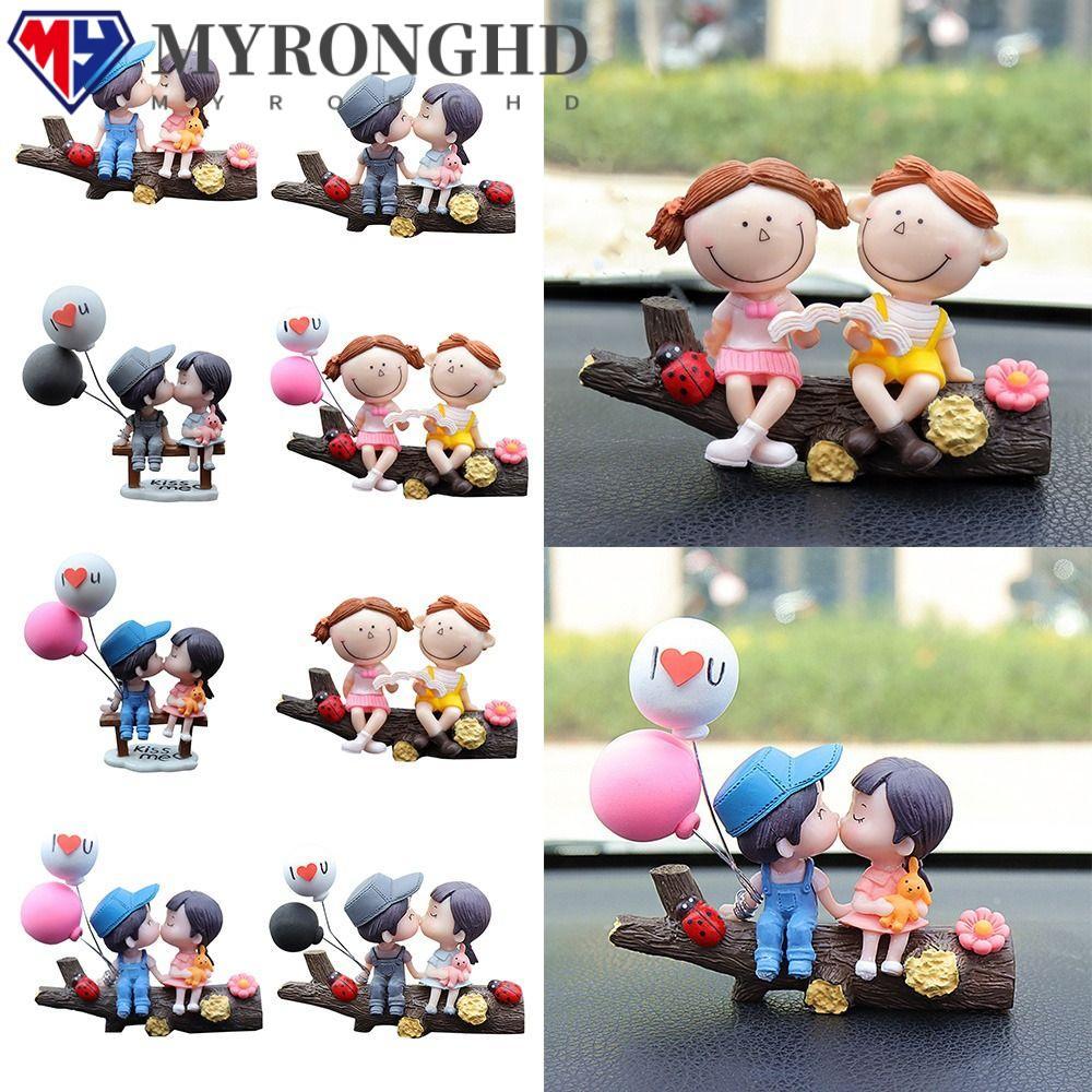 ไมรอนก์ ตกแต่งรถบ้านการ์ตูนคู่น่ารักแดชบอร์ดหุ่นอุปกรณ์เสริม