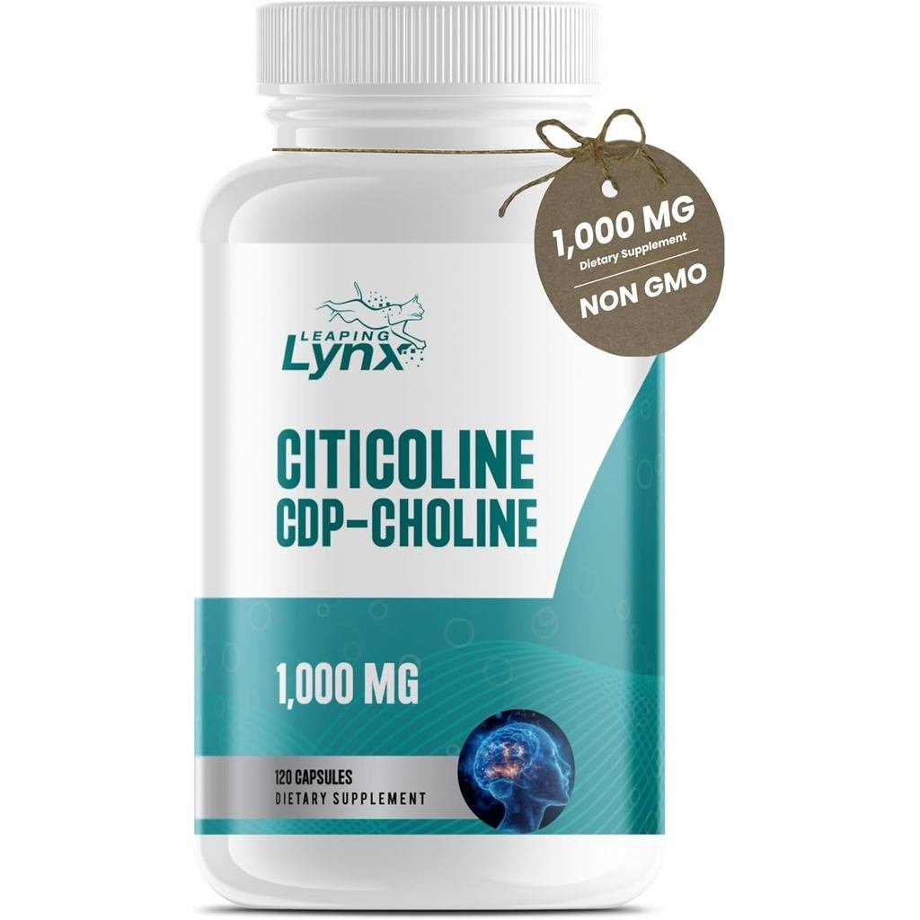 Leaping Lynx 1000 mg (CDP Choline) แคปซูล – 120 Count – อาหารเสริม CDP Choline สําหรับสมอง, Focus & 
