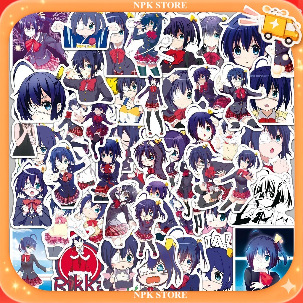 🔥🇹🇭พร้อมส่ง🇹🇭🔥 50แบบ Sticker การ์ตูน รักสุดเพี้ยนของยัยเกรียนหลุดโลก! (小鳥遊 六花 Takanashi Rikka) Anime
