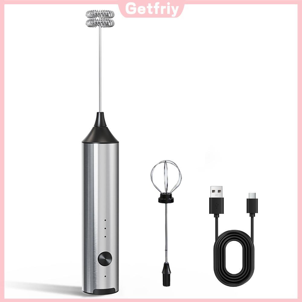 Fast Handheld Drink Mixer สแตนเลสที่ถอดออกได้ Whisk เครื่องดื่ม Mixer Foamer 3 ความเร็วปรับสําหรับ C