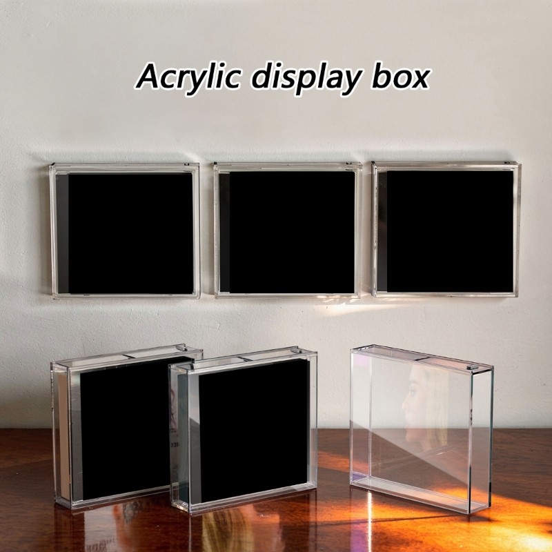WU อะคริลิคใส Wall Mount CDs กรณีสําหรับอัญมณีกรณีสไลด์ง่ายเปิดการออกแบบ Storage Solution