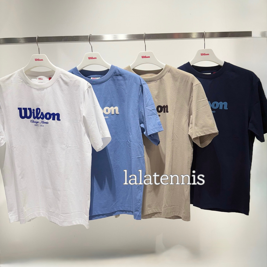 Wilson Tennis Collection Unisex Puredry Logo Print เสื้อยืดผ้าฝ้ายพรีเมี่ยม 100% 0506