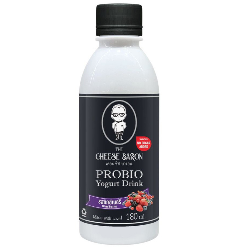 เดอะชีสบารอนโยเกิร์ตพร้อมดื่มรสมิกซ์เบอรรี่ 180มล The Cheese Baron Drinking Yogurt Mixed Berries 180
