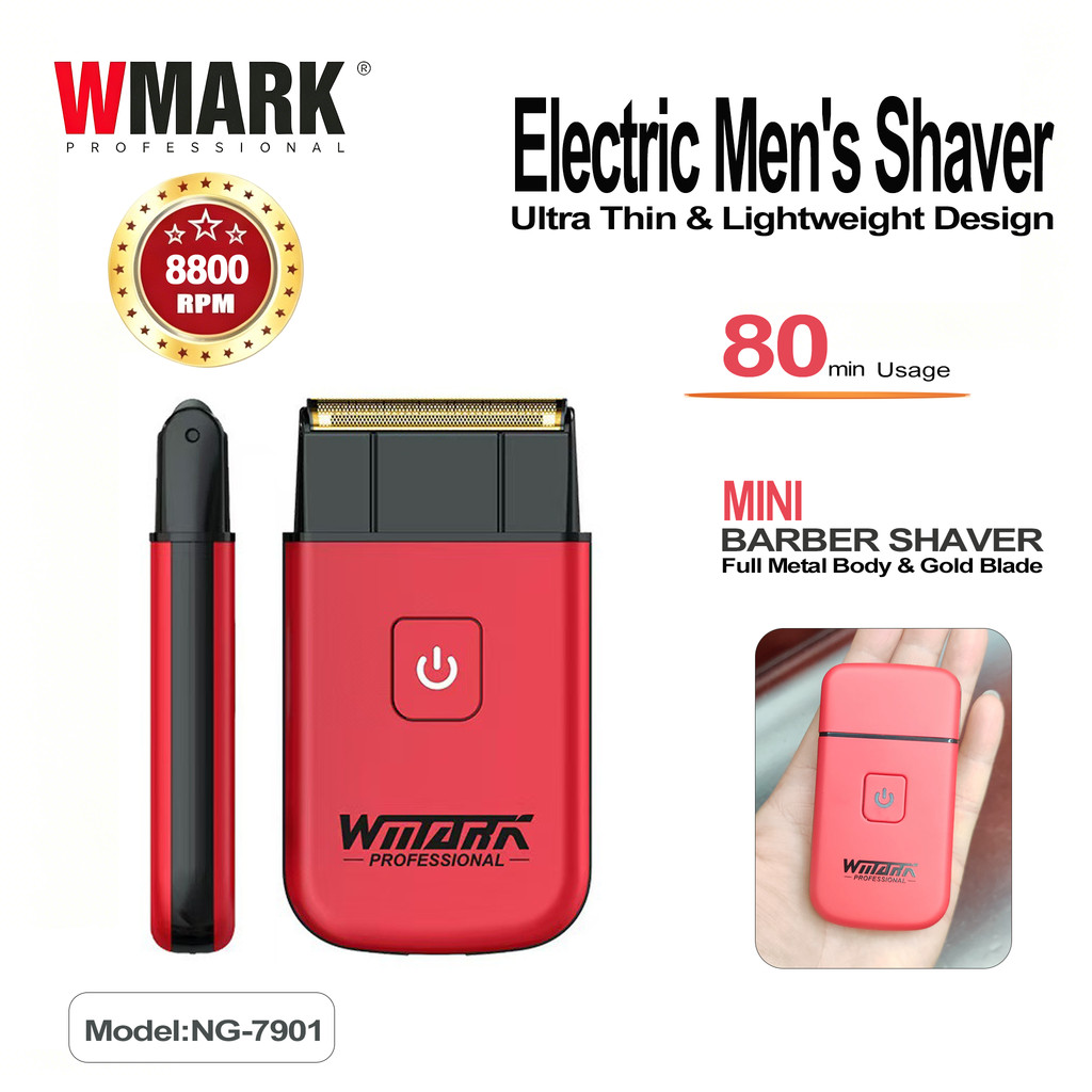 WMARK NG7901 Professional Hair Trimmer Ultra Lightweight Full Metal Gold หัวตัด