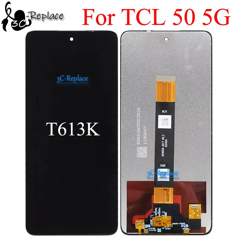 สีดํา 6.6 นิ้วสําหรับ TCL 50 5G T613K T613 LCD DIsplay หน้าจอสัมผัส Digitizer แผงเปลี่ยน/พร้อมกรอบ