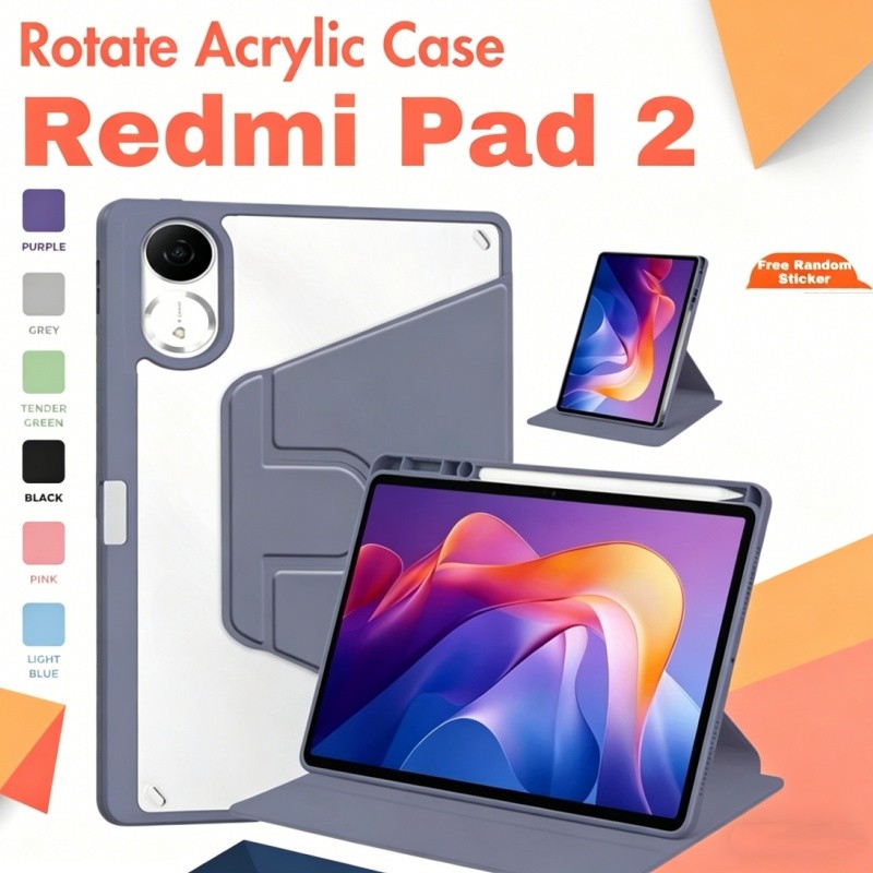 กรณีRedmi Pad 2 360 อะคริลิคองศาหมุนสําหรับRedmi Pad Pro 12.1 Redmi Pad 2 Redmi Pad SE 11 นิ้วRedmi 