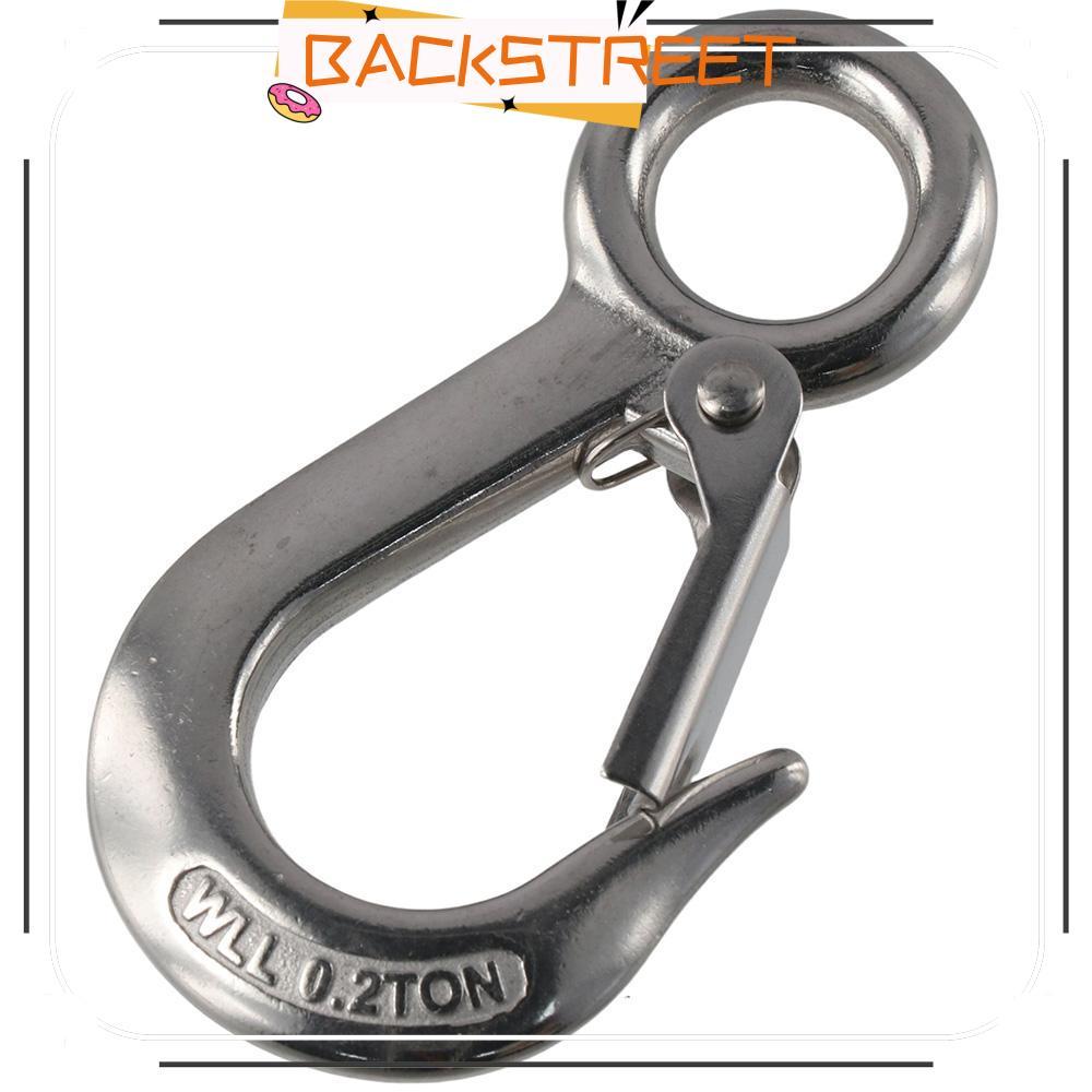 BACKSTAGEREAT Slip Hooks, Sliver 440 Lbs.Work Load Grab Hooks, Winch Hook 0.2t 304 Stainless Steel L