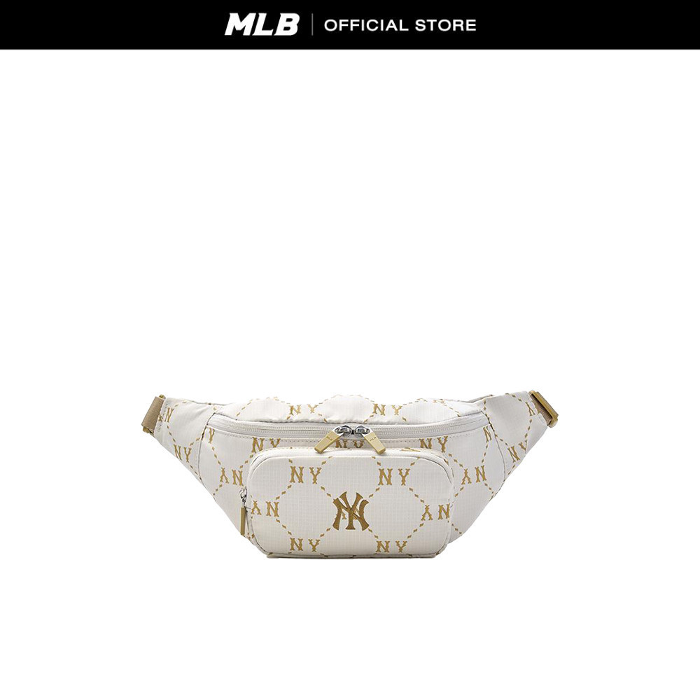 MLB กระเป๋าคาดเอว ยูนิเซ็กส์ Dia Monogram Sportive Belt Bag รุ่น 3AHSM035N 50IVS สีขาวงาช้าง