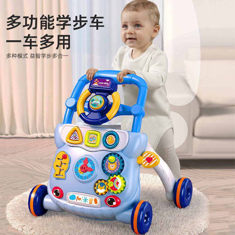 สไตล์ใหม่ Baby Walker เด็กเรียนรู้ที่จะเดินของเล่นเด็ก Anti-Rollover Multi-Function Trolley Walker