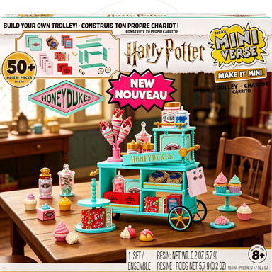 Mgas Miniverse Make It Mini Honeydukes รถเข็น Harry Potter Edition 50 Plus ชิ้นเรซิ่น Replica อาหาร 