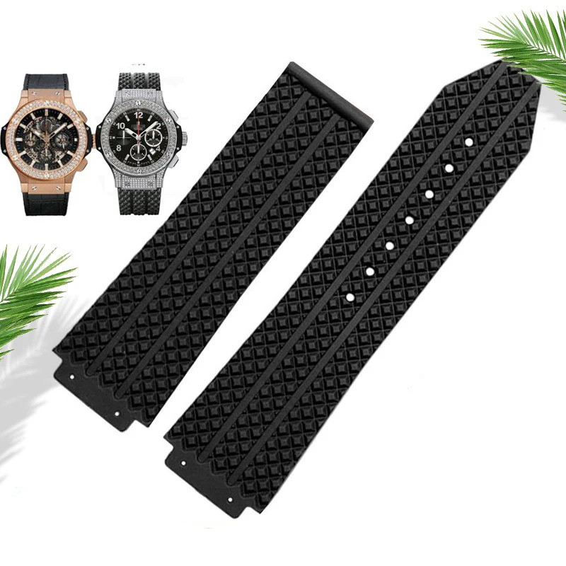 Watch Band For HUBLOT BIG BANG Silicone 25mm*19mm Waterproof Men Watch Strap Chain Rubber Watch Brac