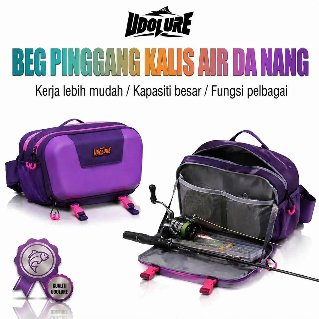 กระเป๋าสะโพกกล่องตกปลาสําหรับล่อ - โต๊ะทํางานเปลือกแข็ง กันน้ํา 5L 26x17x14 ซม. 670g