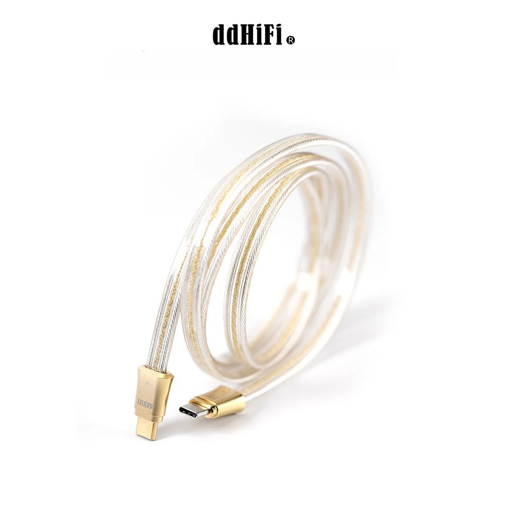 DD ddHiFi TC19CC Gold (ทองคําขาว) สายสัญญาณดิจิตอลเงินแท้สําหรับ HiFi DAC AMP,10 ซม./45 ซม./100 ซม.