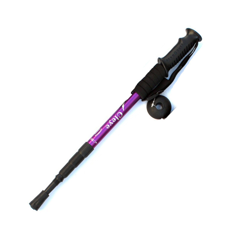 [6061 Aviation Aluminium Alloy] Outdoor Trekking Pole ไม้เท้าแบบยืดหดได้ ด้ามจับตรงสี่ส่วน