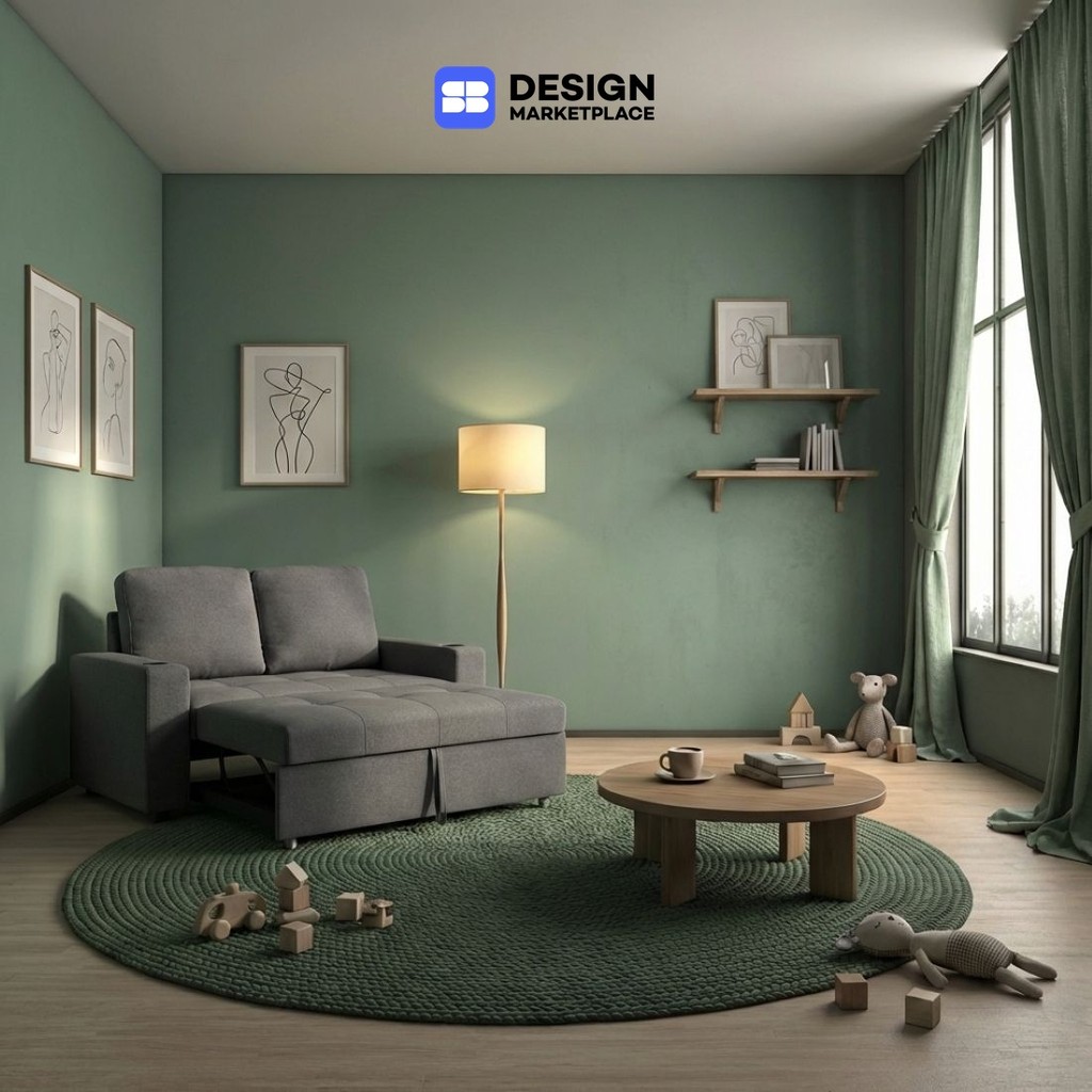 SB Design Square โซฟาเบดรุ่น Rainbow สีเทา (146x101x96 ซม.)  แบรนด์ SOFA SOLUTIONS