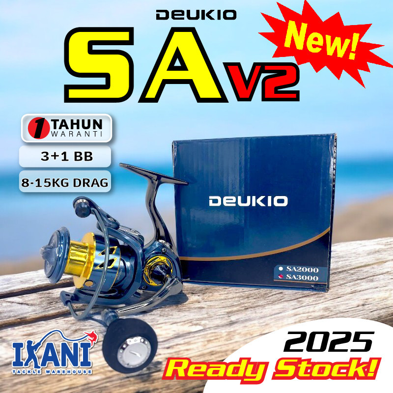 DEUKIO SA V2 2025 FULL METAL SPINNING REEL Mesin pancing SAIZ 2000 3000 4000 5000 6000 7000 ตกปลา