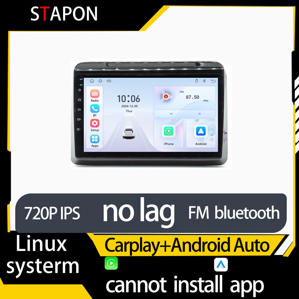 STAPON 9 นิ้วสําหรับ suzuki xl7 2021-2024 linux mp5 พร้อม carplay android auto fm 1280x720p ips หน้า