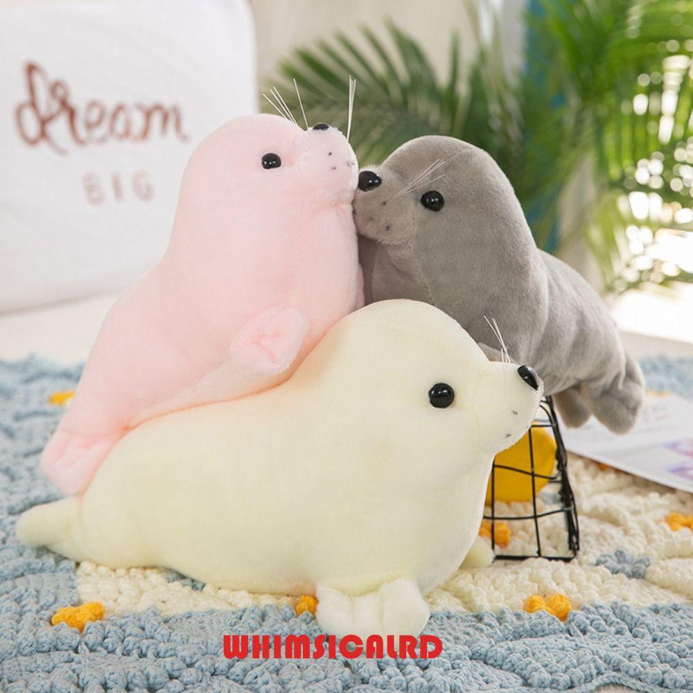 WHIMSIMSICALRD Seal ตุ๊กตา Plush หมอนสัตว์ Soft Seal ตุ๊กตาของเล่น, แฟชั่นปุยน่ารัก Plushy Sea Lion 