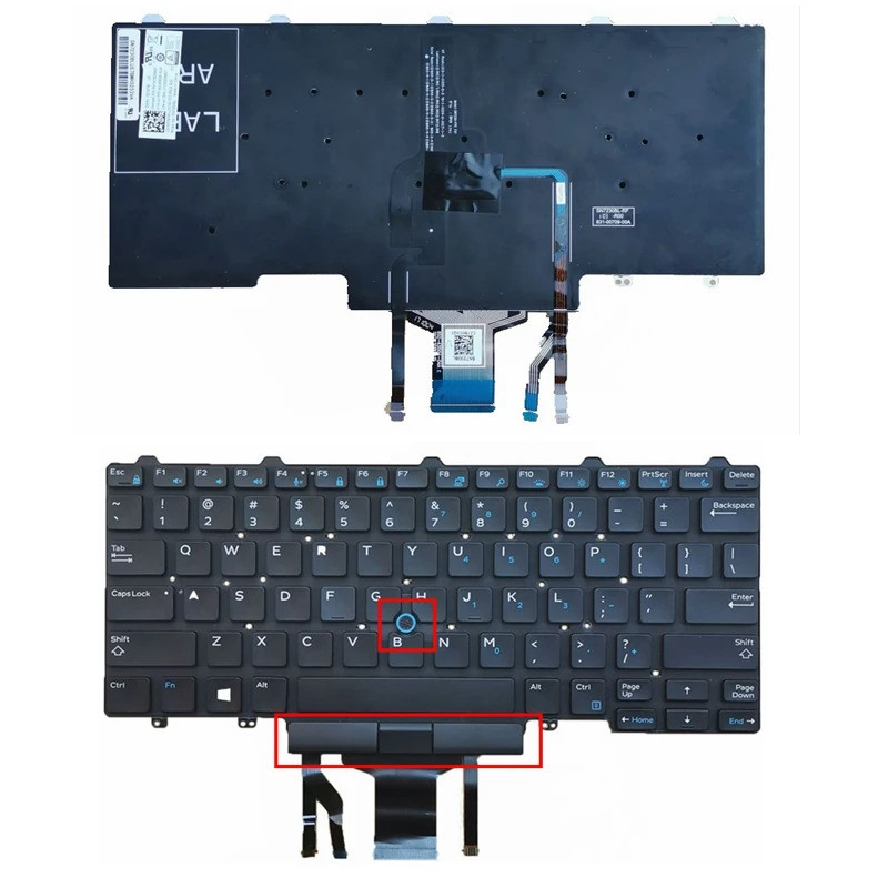 US/RU/AR แป้นพิมพ์แล็ปท็อปสําหรับ Dell Latitude 5480 5490 E5450 E5470 E7450 E7470 0D19TR PK1313D4B05