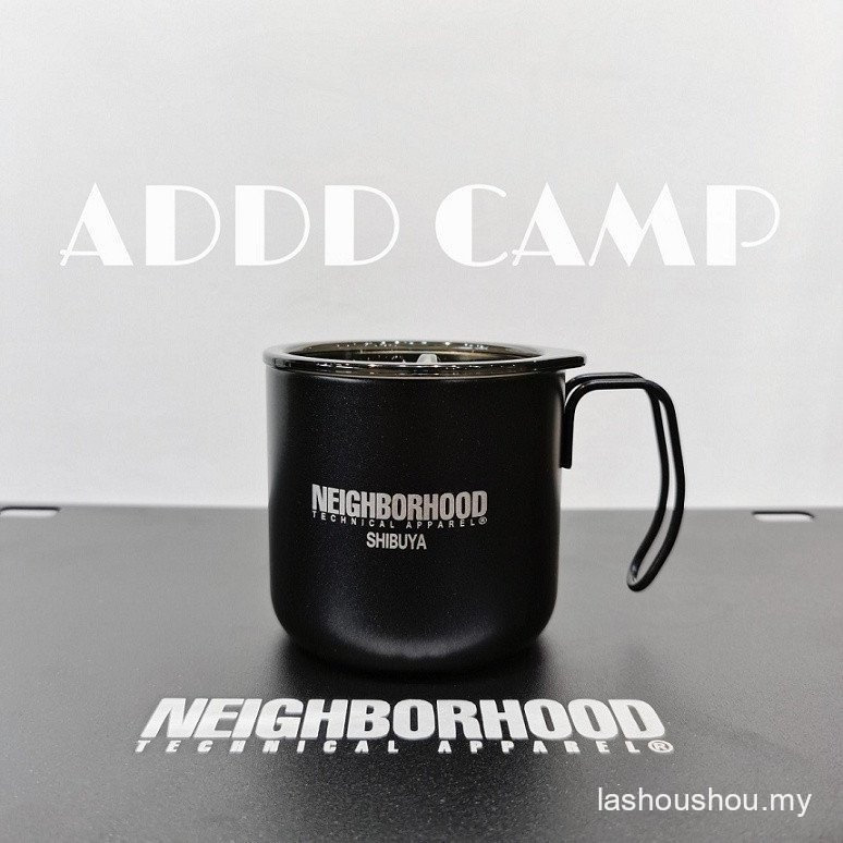 Neighborhood ถ้วยกาแฟถ้วยน้ําสีดําถ้วยนม Thermos Cup Camping แบบพกพา Street Wear NBHD G9U5 SPNA CAFN
