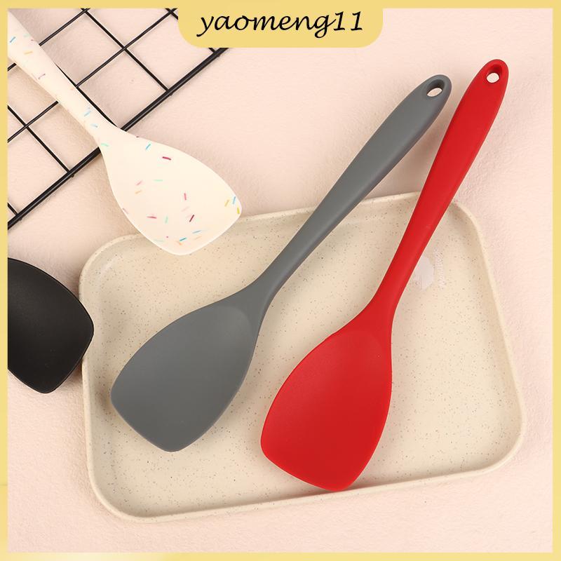 YM ช้อนซิลิโคนเกรดอาหารไม้พายช้อนทําอาหารทนความร้อน Nonsti Baking Scraper กวนตักสลัดช้อนผสม TH