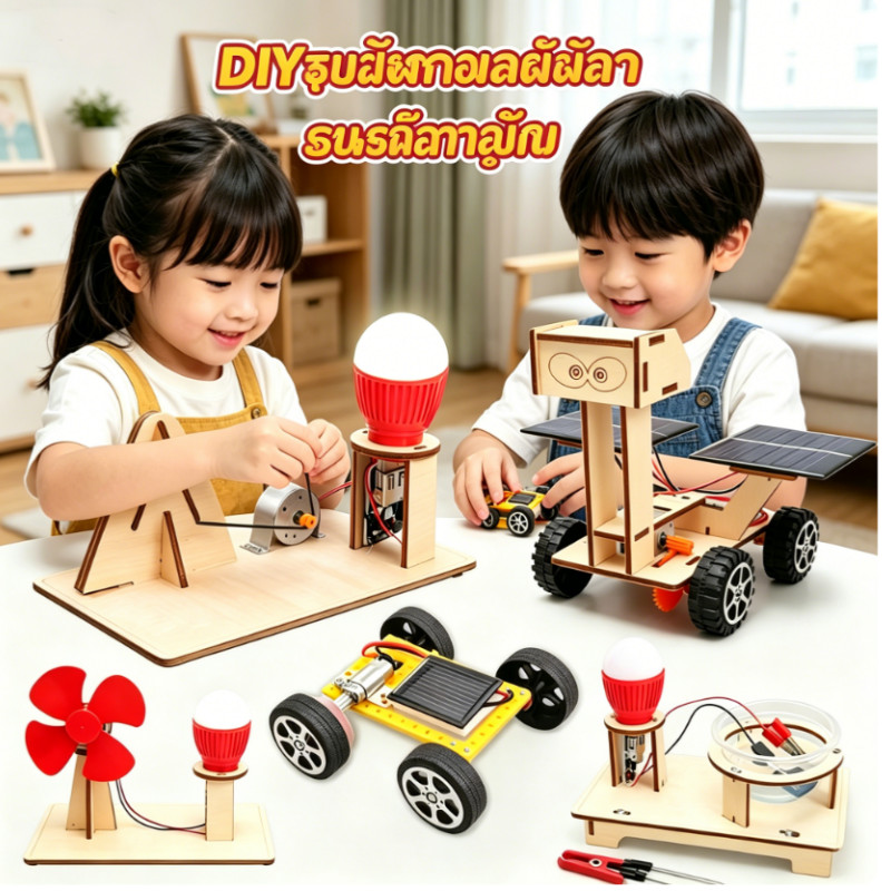 รถของเล่นโซลาร์เซลล์ รถยนต์พลังงานแสงอาทิตย์ DIY ของเล่นเสริมการเรียนรู้ ของเล่นวิทยาศาสตร์ รถของเล่
