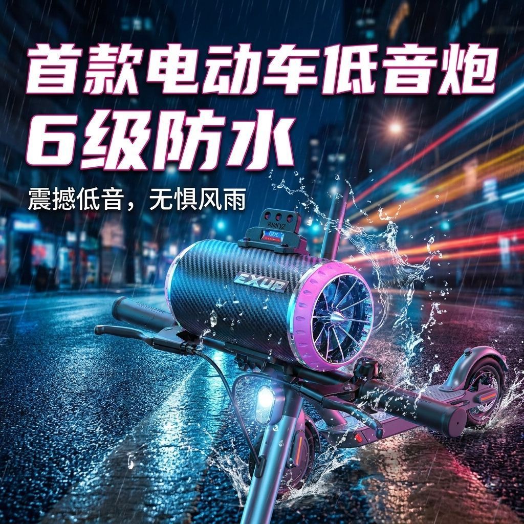 12-80V Motorcycle Bluetooth Speaker Waterproof Subwoofer Loud Scooter Ninebot Audio