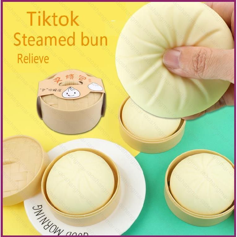 YT4 Tiktok บีบ Bun ของเล่นอาหาร Vent ของเล่นนึ่งยัดไส้ Squishy Decompression Fidget ของเล่น Unzip คว