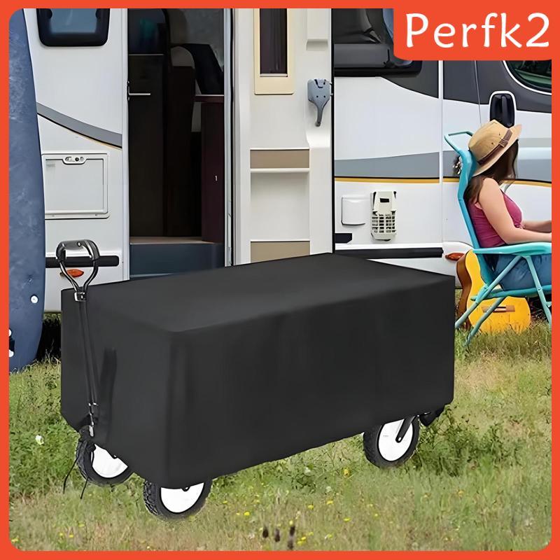[Perfk2] Drawstring Wagon Cart Cover ผ้า Oxford สําหรับงานหนักกันน้ําสําหรับรถเข็นแคมป์ปิ้งแบบพับได้