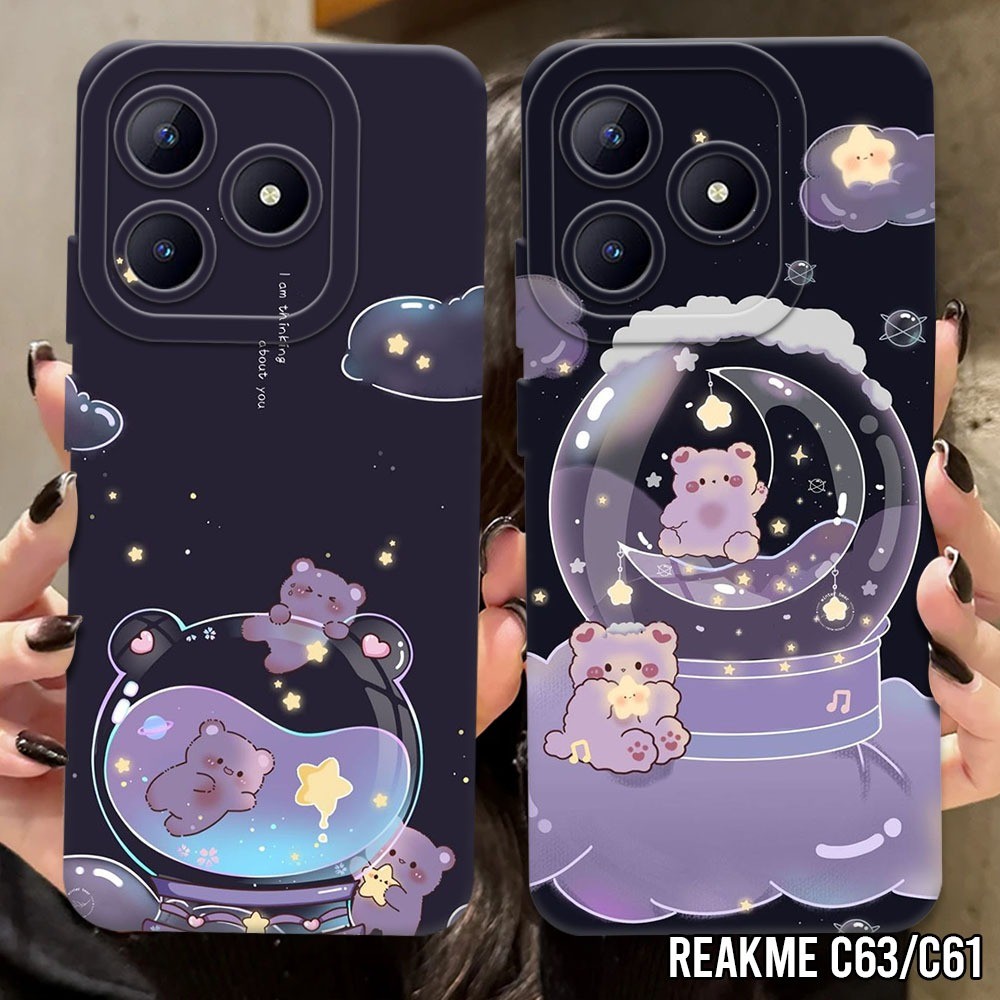 HP เคสโทรศัพท์ Realme C63/C61 ใหม่ล่าสุด - เคสแฟชั่น Bear (SK09) - เคสกล้อง Pro Realme C63 Sukacase