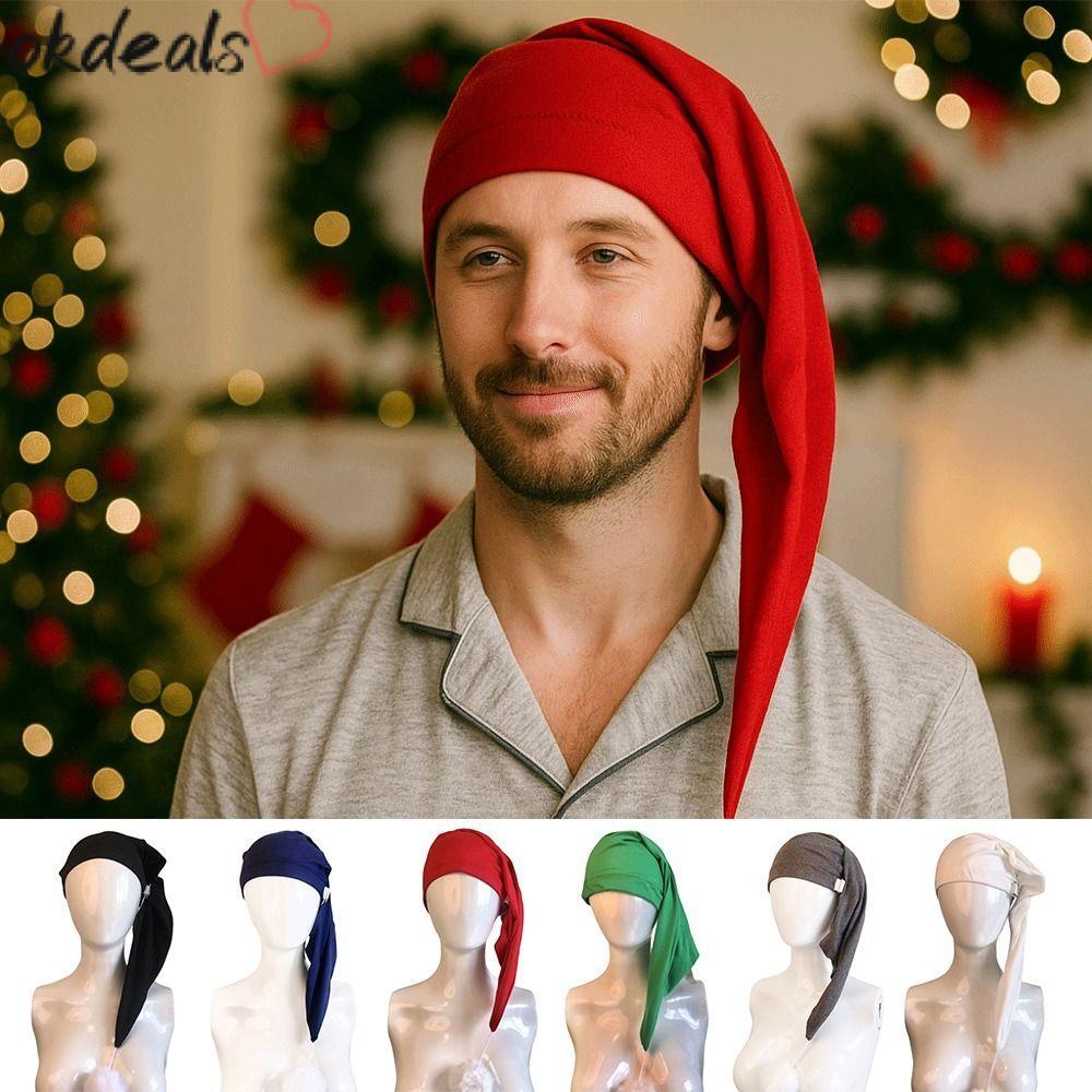 OKDEALS ชุดนอนชุดนอน,ยืดหยุ่นปรับ Night Sleeping หมวก,ของขวัญวันเกิดพร้อม Pom Ball Stocking Santa หม