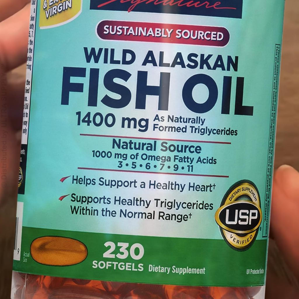 KirkLandsSignaturesWildAlaskaFishOil1400mg(230Count แพ็คสุดคุ้ม)SustainablydOmega3SoftgelsPremiumColdPressedTriglycerides