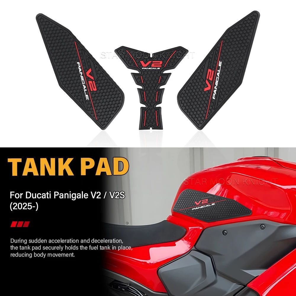 สําหรับ Ducati V2 Panigale V2 S V2S 2025 อุปกรณ์เสริมถังแผ่นยางถังแก๊สตกแต่งป้องกัน Thicken Decals ส