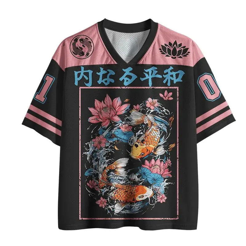 เสื้อกีฬาแขนสั้น แบบคอลวี มาพร้อมเทคโนโลยีพิมพ์แห้งเร็วและตาข่ายสำหรับความสะดวกสบาย SWNU