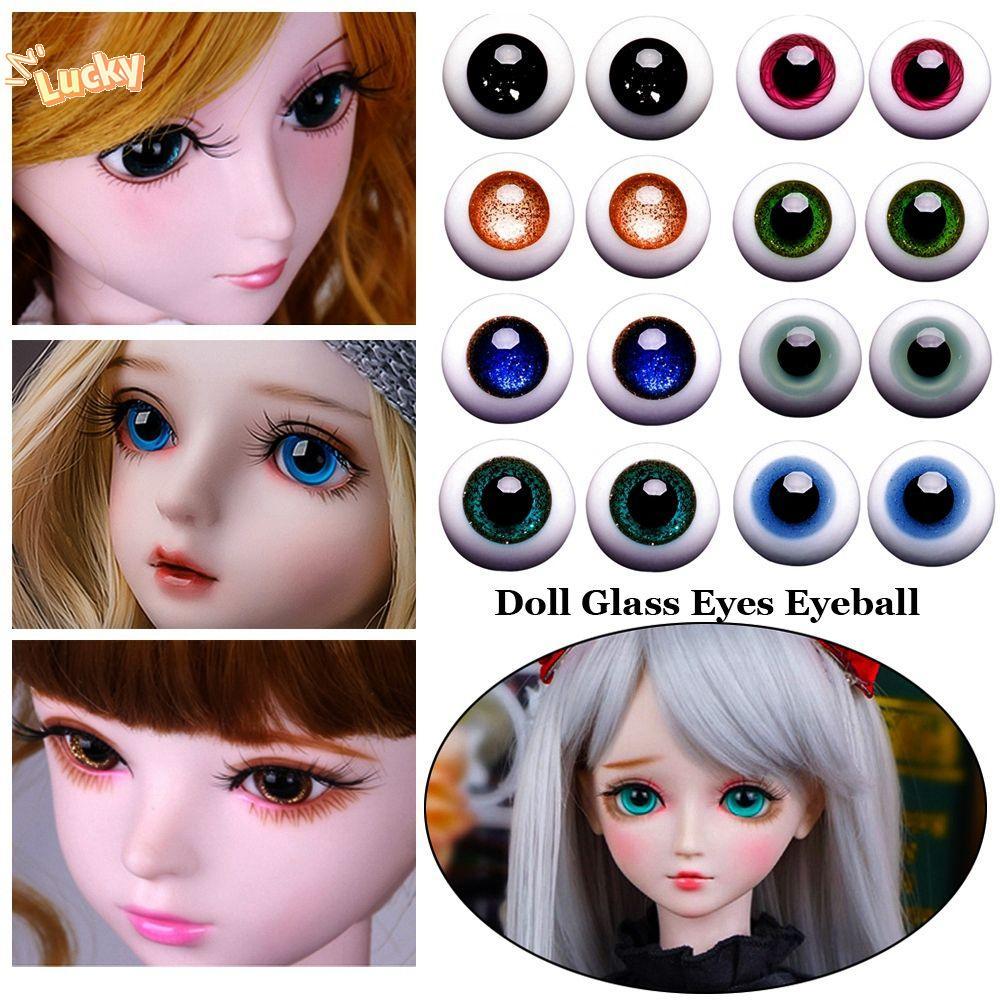 LNBE ตาแก้วสําหรับตุ๊กตา BJD DIY สีฟ้าสีดําตุ๊กตางานฝีมือ