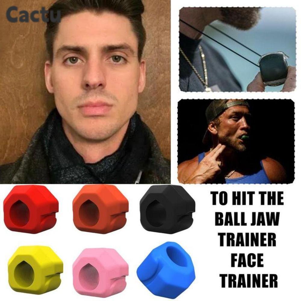 CACTU Jawline Exerciser, Anti-stress Gum Tablets Jaw Trainer, BPA ฟรีซิลิโคน Exerciser Shaper ลูกบอล
