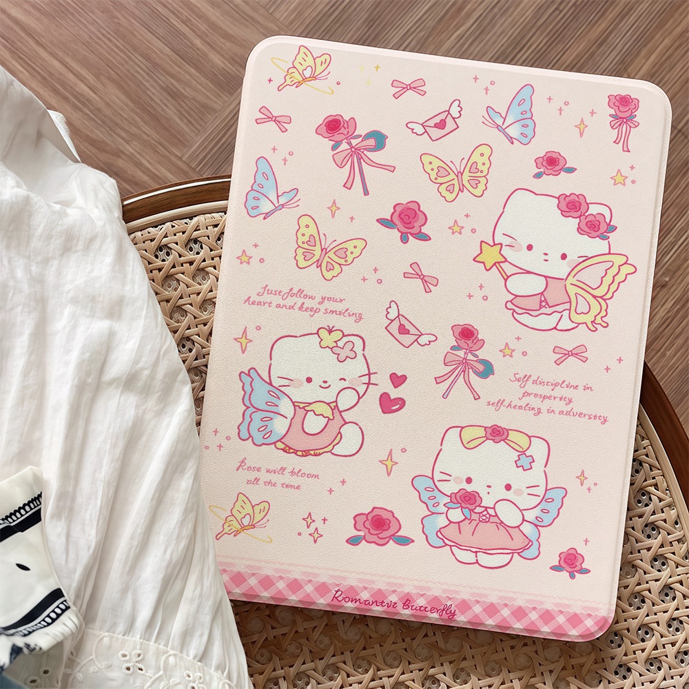 🌼ออกให้ 24 ชม🌼For iPad Gen9 เคสคิตตี้ เคสไอแพด ปกอัจฉริยaะพร้อมช่องเสียบปากกา Gen 8 10 Pro 11 mini 6 7 Air 3 4 5 Gen7/6