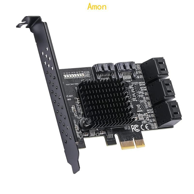 Amon PCIE ถึง 8 พอร์ต SATA3 0 บอร์ดขยายคอนโทรลเลอร์รองรับ 6 0Gbps 3 0Gbps 1 5Gbps