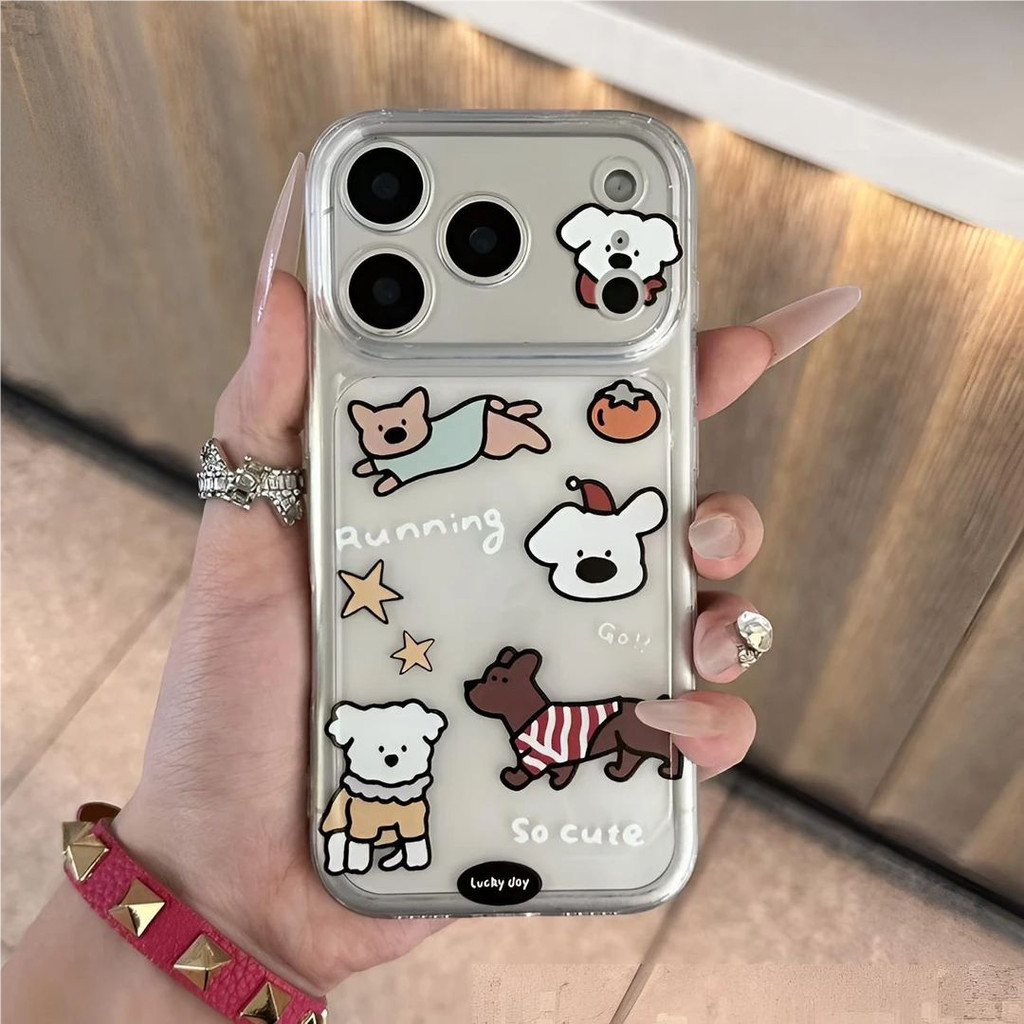 เหมาะสําหรับ IPone17/16ProMax น่ารักวิ่งลูกสุนัขเคสโทรศัพท์ Xiaomi 17ProMax Niche Huawei Pura80/Mate