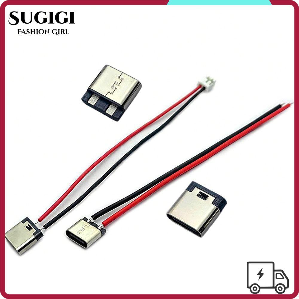 SUGIGI 10 ชิ้น USB C Connector, 20AWG เชื่อม 2 ขา, Professional ชายหญิง Universal Type-C ลวดซ่อมอิเล