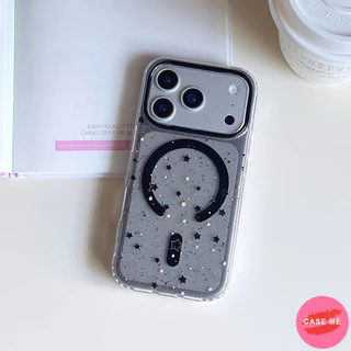 หลากสีรูปดาวGlitterสีทึบโปร่งแสงแม่เหล็กเคสโทรศัพท์สําหรับiPhone 13 14 15 16 17 Pro Max iPhone17airสกปรกทนต่อการตกIMDปกหลังเชลล์