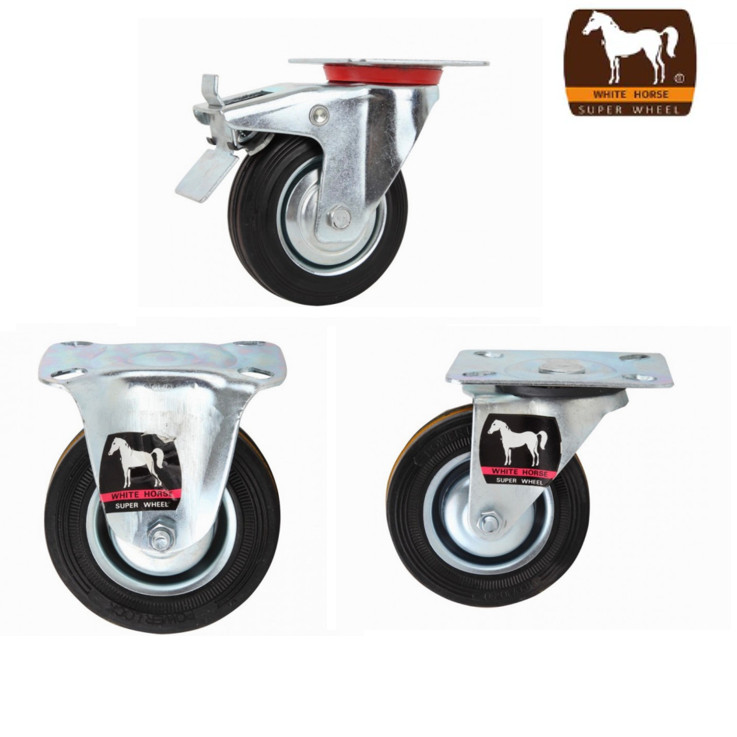 BEST HORSE ล้อรถเข็น ล้อยาง​ ขนาด 3-4-5-6-8 นิ้ว -1 ล้อ- ล้อ​ยาง หมุนได้ หมุนไม่ได้ ล้อเป็น ล้อตาย ล็อตสุดท้าย