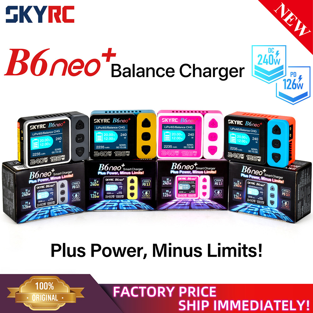 NEW SKYRC B6neo+ Smart Charger DC240W PD126W Multilanguage Balance Charger 600mA XT60 Type-C Compact