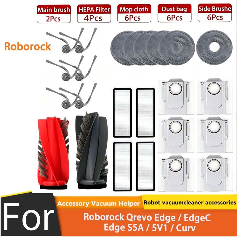 สําหรับ Roborock Qrevo Edge / EdgeC / Edge S5A / 5V1 / Curv ชิ้นส่วนสูญญากาศ (24 ชิ้น)