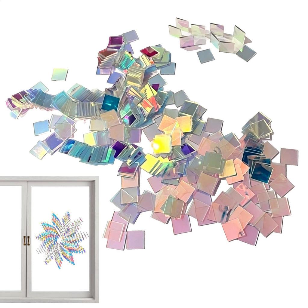 Rainbow Holographic อะคริลิคสแควร์ 100 ชิ้นสีแผงสองด้าน Iridescent แผ่นอะคริลิค cingth