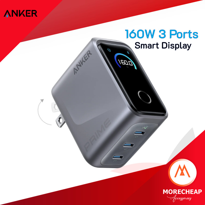🔥ถูก/แท้🔥Anker Prime Charger 160W 3 Ports Smart Display ชาร์จไว
