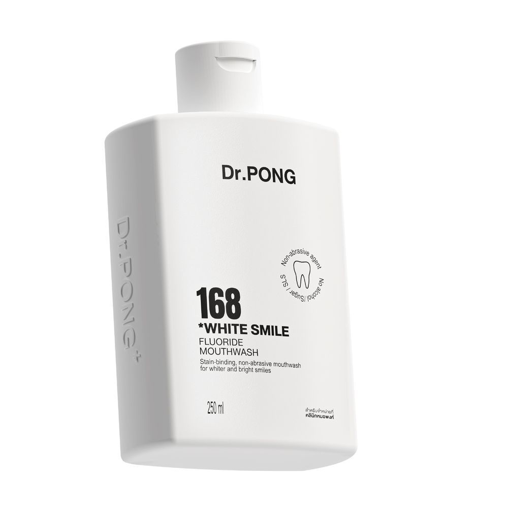 DR.PONG 168ไวท์ฟลูออไรด์ เมาท์วอช 250มล. DR.PONG 168 WHITENING MOUTHWASH 250 ML.