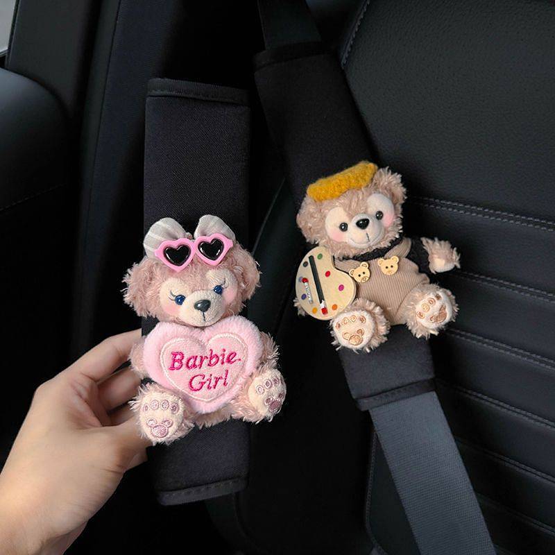 Cute Bear Car Safety Belt Shoulder Pad Cover Car Inner Safety Belt Shoulder Shield Anti-Wear Clothes