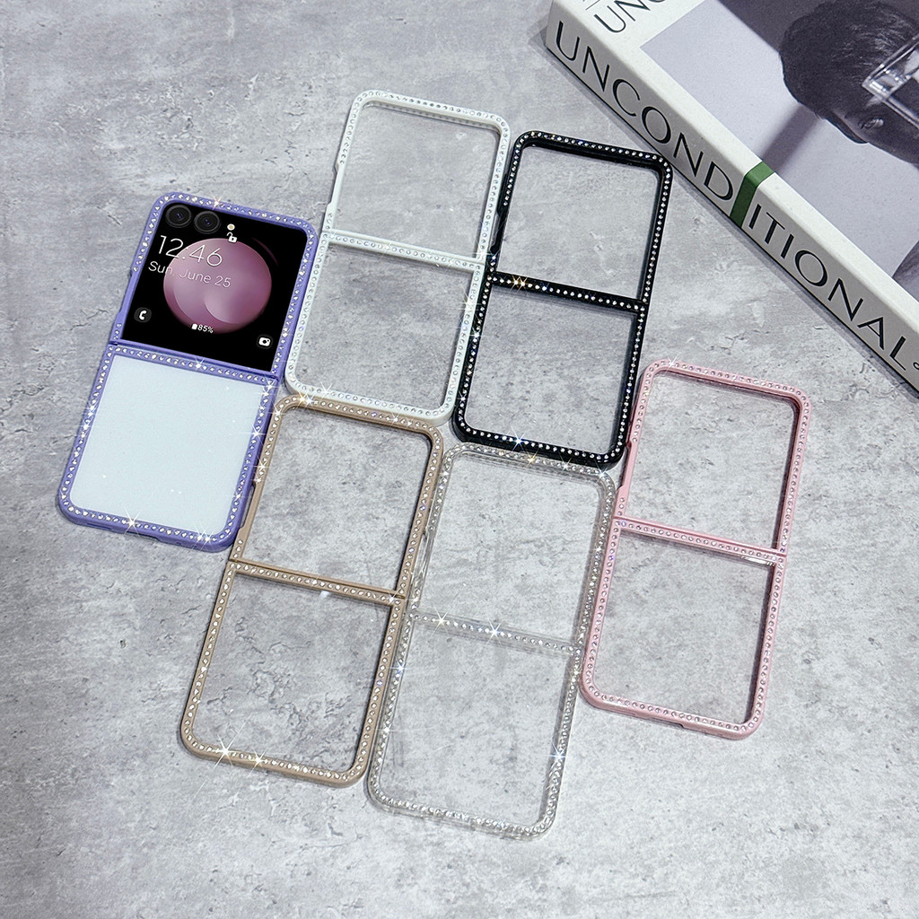 เคสโทรศัพท์ด้านหลังพีซีแบบแข็งขอบสองด้านโปร่งใสสําหรับ Samsung Galaxy Z Flip7