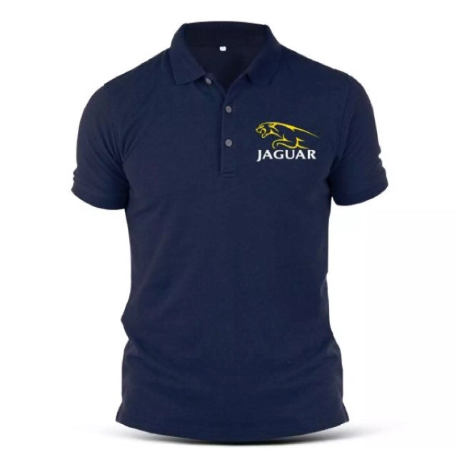 พิมพ์โลโก้ ROYAL JAGUAR Sports Car Collar Unisex Regular Fit เสื้อโปโล